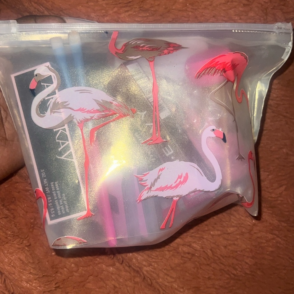 Pink iridescent Flamingo Reusable Ziploc keepsake bag